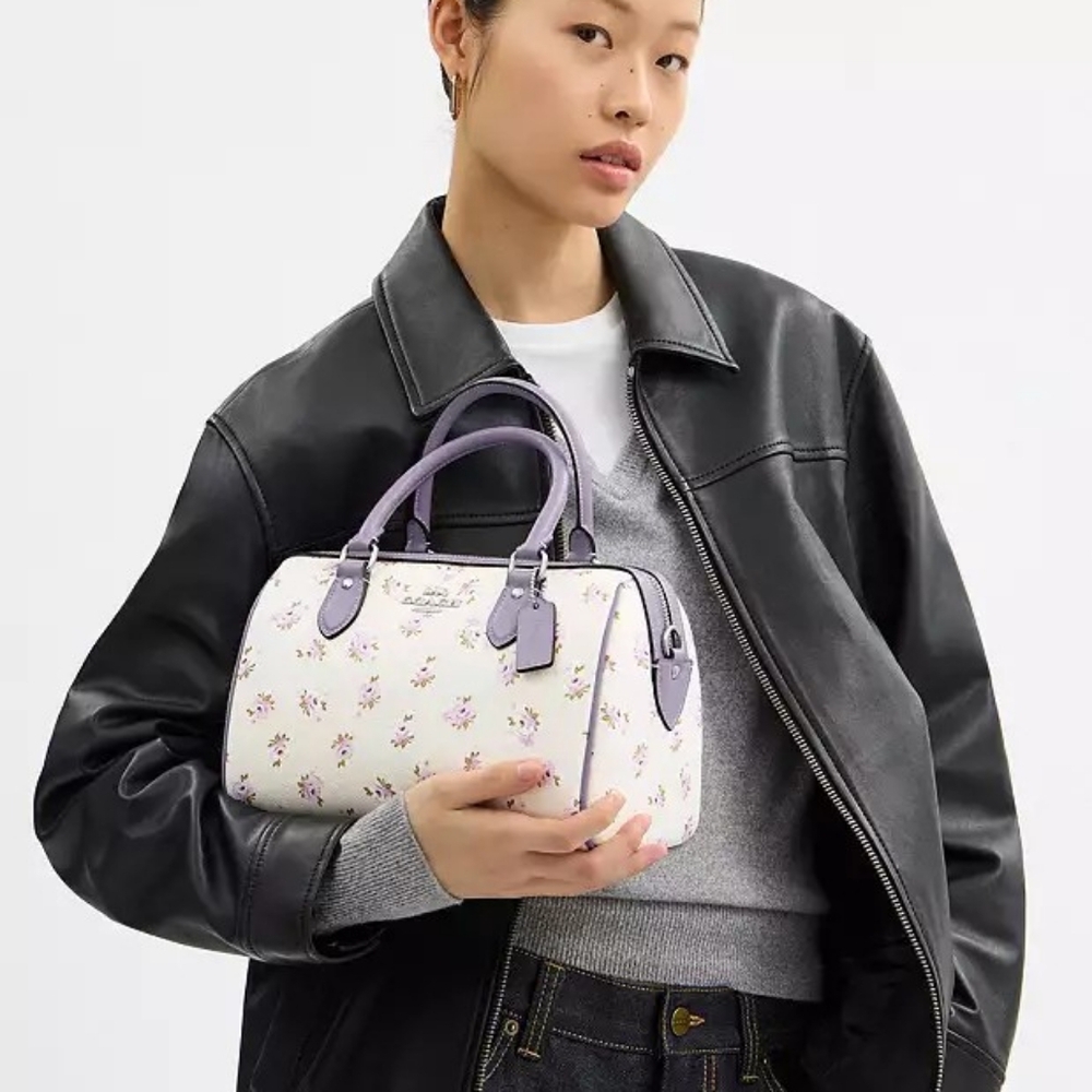 Coach White and Purple Floral Satchel Set - Picture 6 of 8